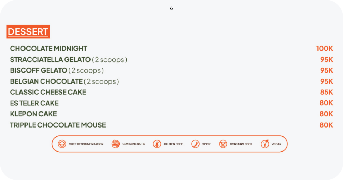 Locca Sea House: Is This Bali's Best Ocean View? 13 6. Dessert menu with gelato, cheesecake, and chocolate options