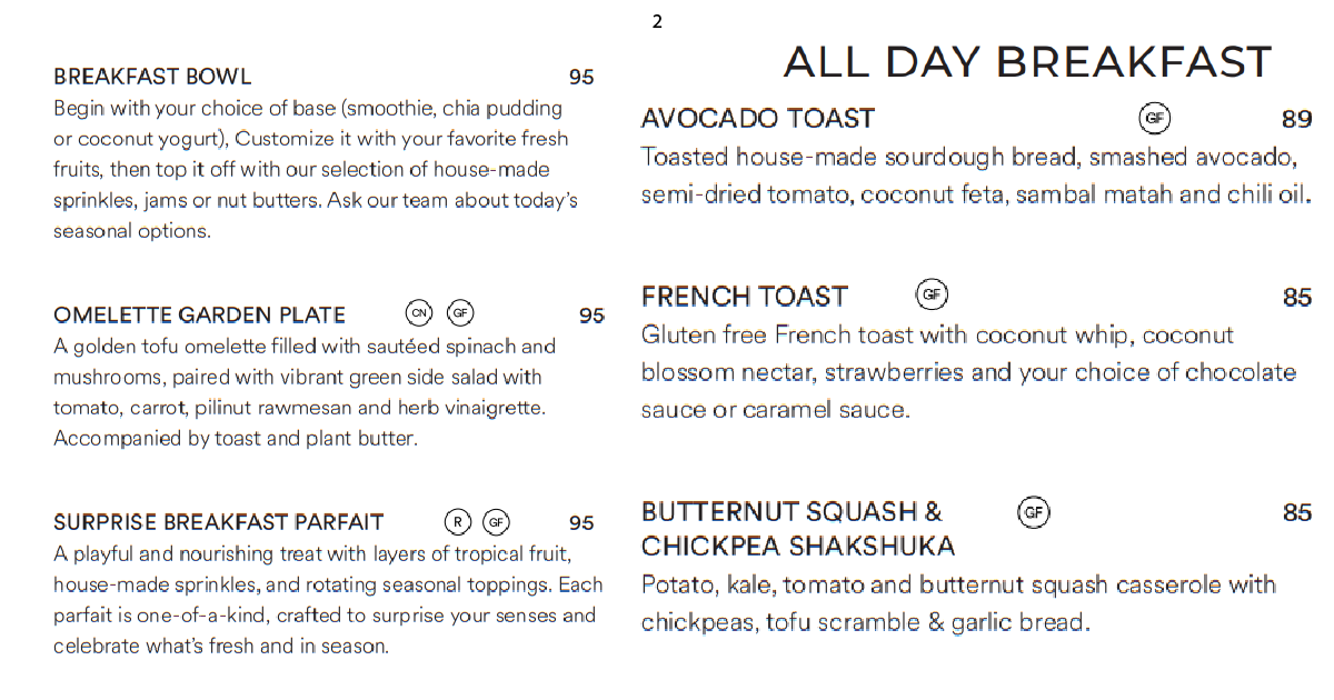 Alchemy Cafe Bali: An Honest Uluwatu Restaurant Review 3 2. All day breakfast avocado toast, French toast, tofu omelette, parfait