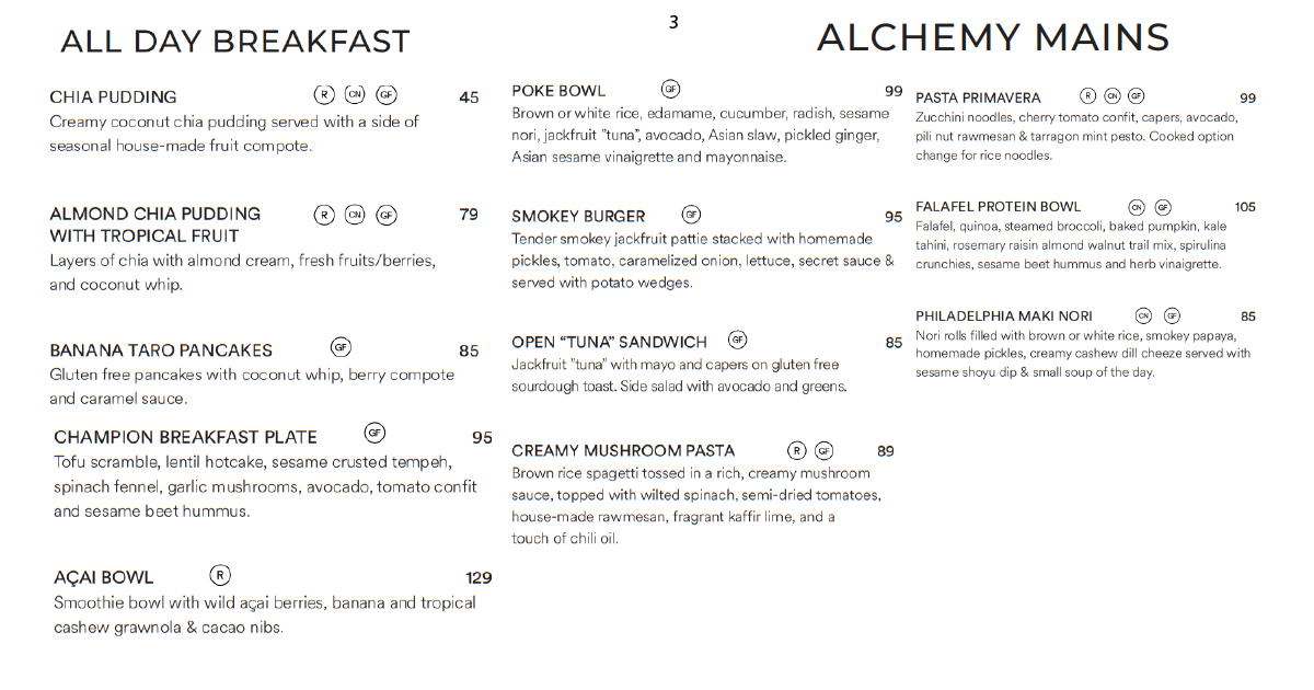 Alchemy Cafe Bali: An Honest Uluwatu Restaurant Review 4 3. Breakfast and mains chia pudding, poke bowl, jackfruit burger, pasta