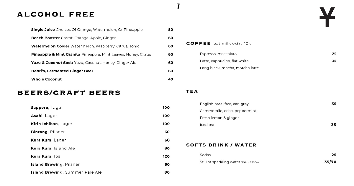 YUKI Japanese Restaurant Bar & Karaoke: Bali's Must-Visit Spot 14 7. Alcohol-free menu with juices, craft beers, coffee, tea, water