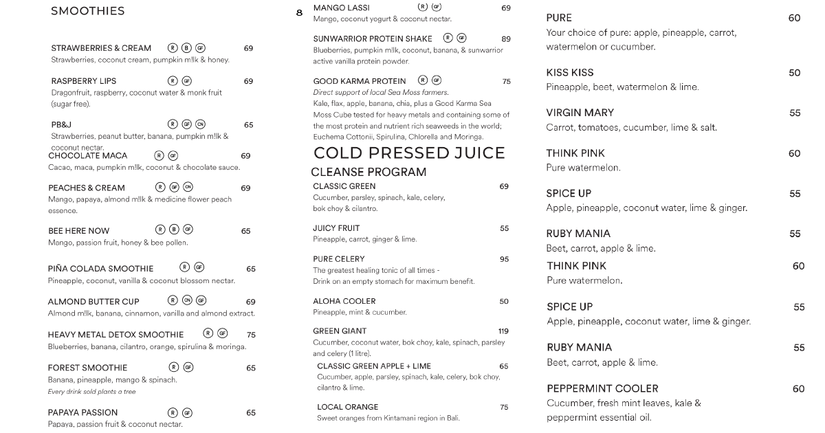 Alchemy Cafe Bali: An Honest Uluwatu Restaurant Review 9 8. Smoothies and cold pressed juices, cleanse program highlighted