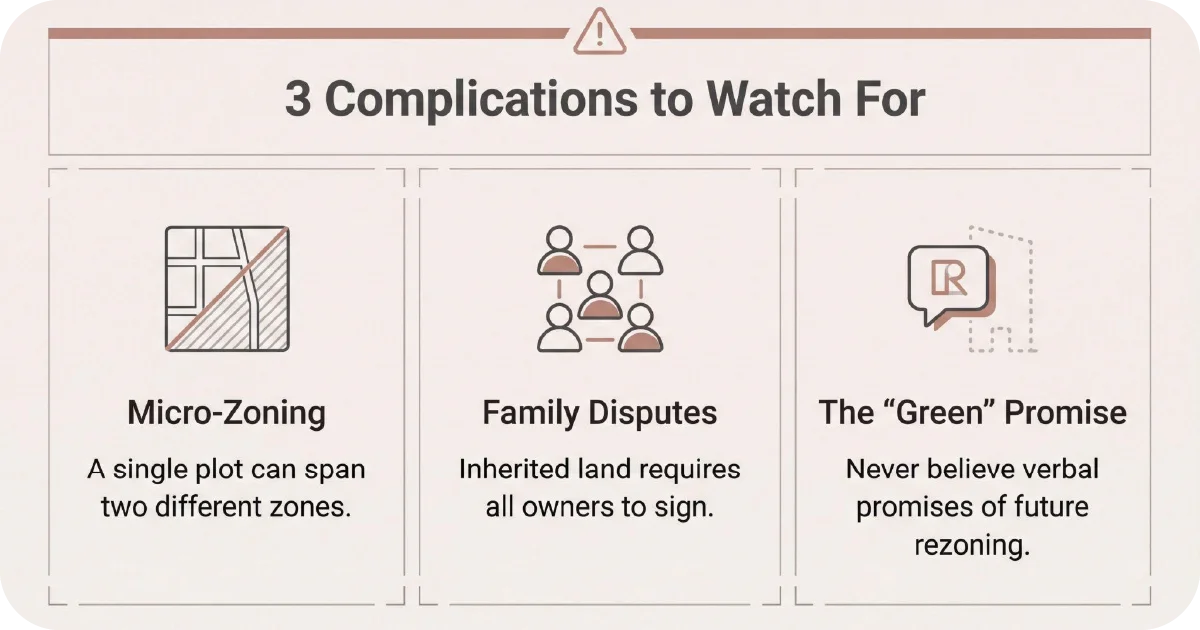 Three complications to watch micro-zoning, family disputes, rezoning promises