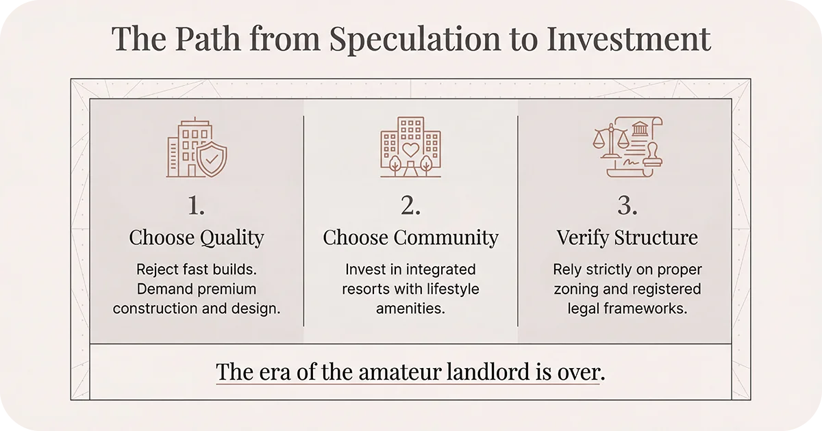 Three-step path from speculation to investment quality, community, structure
